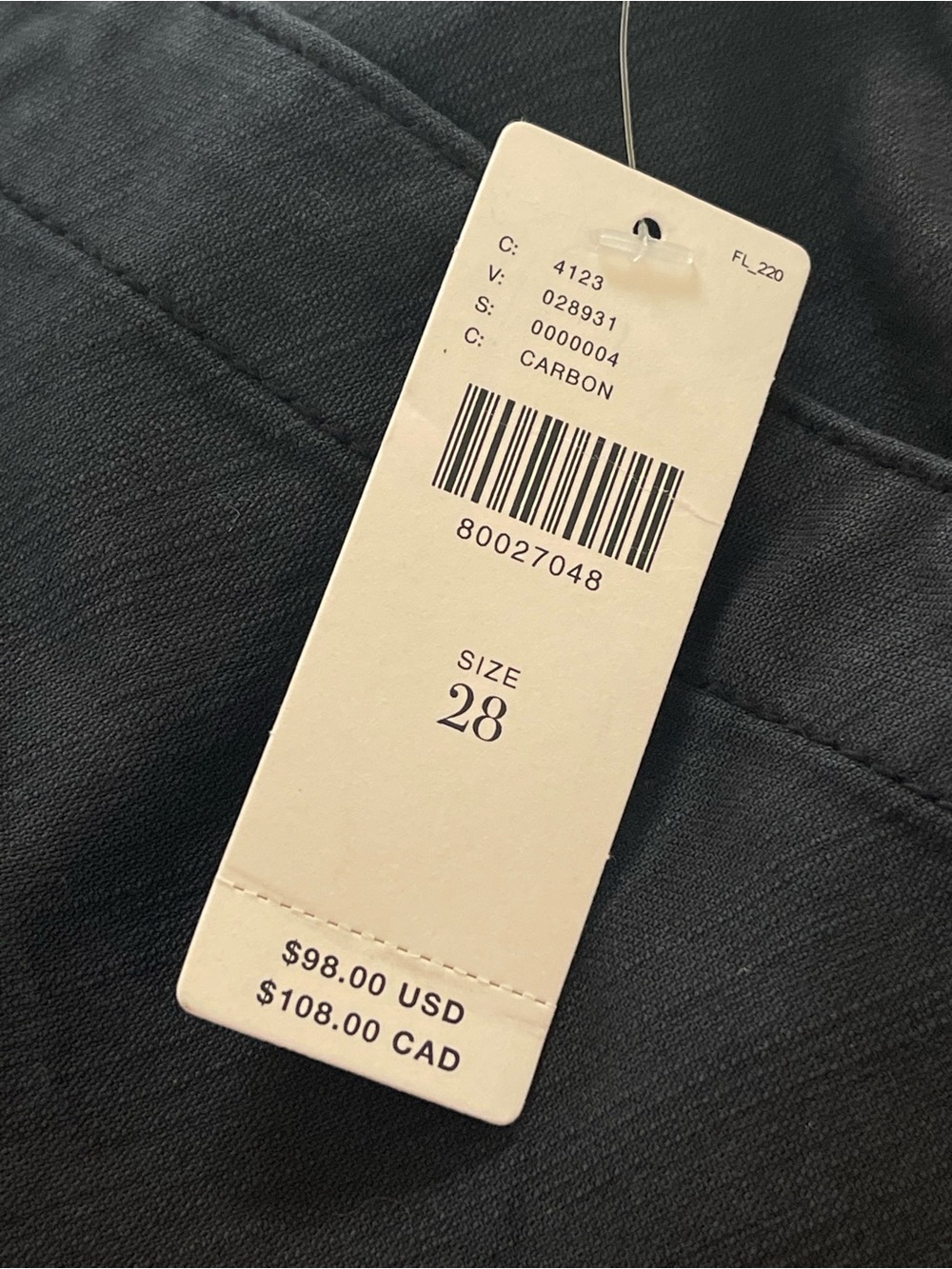 Anthropologie Pilcro Black Wash Carbon The Wanderer Utility Pants Sz 28 NWT - Picture 12 of 14
